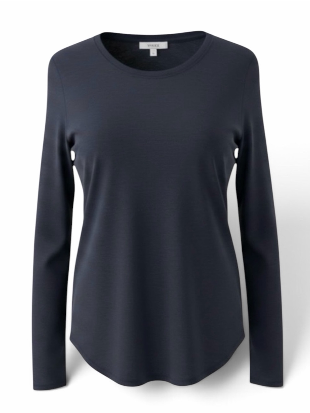 Vince Navy Blue Crewneck Essential Cotton Blend Long Sleeve T-Shirt Size Large